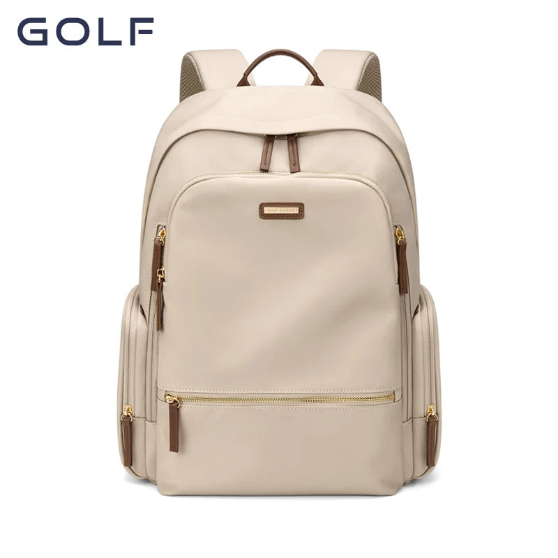 GOLF New Women's Backpack Fashion Solid color Nylon travel bag Commuting School Bag Female Students 15.6-inch Computer Backpack