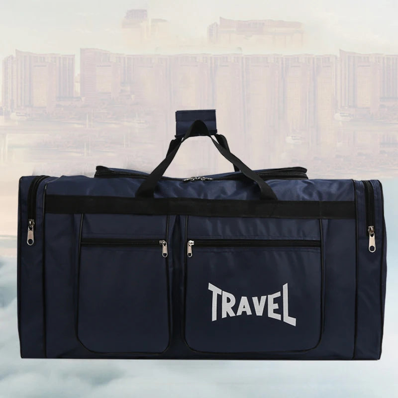 Large capacity travel luggage bag - multiple pockets, sports and fitness bag, zipper closure, one bag for outdoor travel